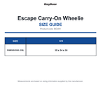 BG481 Bagbase Escape Carry-On Wheelie size guide (BG481)