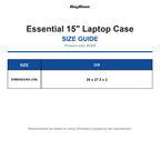 BG68 Bagbase Essential 15" Laptop Case size guide (BG68)