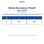 BG715 Bagbase Velvet Accessory Pouch size guide (BG715)