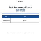 BG725 Bagbase Felt Accessory Pouch size guide (BG725)