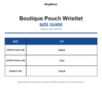 BG748 Bagbase Boutique Pouch Wristlet size guide (BG748)