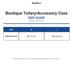 BG749 Bagbase Boutique Toilery/Accessory Case size guide (BG749)