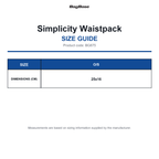 BG875 Bagbase Simplicity Waistpack size guide (BG875)