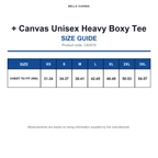 CA3010 Bella + Canvas Unisex Heavy Boxy Tee size guide (CA3010)