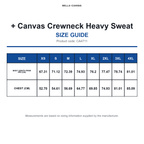 CA4711 Bella + Canvas Crewneck Heavy Sweat size guide (CA4711)