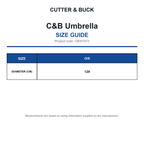 CB351073 C&B Umbrella size guide (CB351073)
