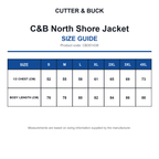 CB351438 C&B North Shore Jacket size guide (CB351438)