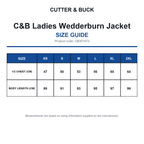 CB351473 C&B Ladies Wedderburn Jacket size guide (CB351473)