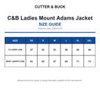 CB351475 C&B Ladies Mount Adams Jacket size guide (CB351475)