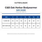 CB351476 C&B Oak Harbor Bodywarmer size guide (CB351476)