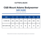 CB351482 C&B Mount Adams Bodywarmer size guide (CB351482)