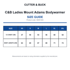CB351483 C&B Ladies Mount Adams Bodywarmer size guide (CB351483)