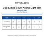 CB351485 C&B Ladies Mount Adams Light Vest size guide (CB351485)