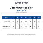CB352410 C&B Advantage Shirt size guide (CB352410)