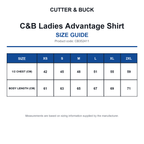 CB352411 C&B Ladies Advantage Shirt size guide (CB352411)