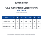 CB352414 C&B Advantage Leisure Shirt size guide (CB352414)
