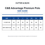 CB354420 C&B Advantage Premium Polo size guide (CB354420)