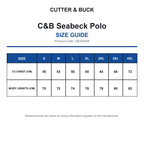 CB354428 C&B Seabeck Polo size guide (CB354428)