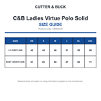 CB354435 C&B Ladies Virtue Polo Solid size guide (CB354435)