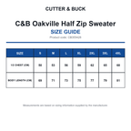 CB355428 C&B Oakville Half Zip Sweater size guide (CB355428)