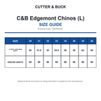CB356420L C&B Edgemont Chinos (L) size guide (CB356420L)