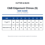 CB356420S C&B Edgemont Chinos (S) size guide (CB356420S)
