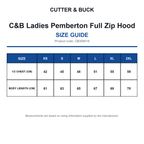 CB358419 C&B Ladies Pemberton Full Zip Hood size guide (CB358419)