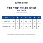 CB358420 C&B Adapt Full Zip Jacket size guide (CB358420)