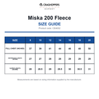 CEA002 Craghoppers Expert Miska 200 Fleece size guide (CEA002)
