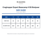 CEB012 Craghopper Expert Basecamp II SS Bodywar size guide (CEB012)