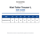 CEJ001L Craghoppers Expert Kiwi Tailor Trouser L size guide (CEJ001L)