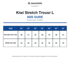 CEJ003L Craghoppers Expert Kiwi Stretch Trousr L size guide (CEJ003L)