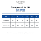 CEN008 Craghoppers Expert Compress Lite Jkt size guide (CEN008)