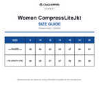 CEN009 Craghoppers Expert Women CompressLiteJkt size guide (CEN009)