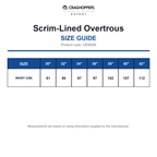 CEW009 Craghoppers Expert Scrim-Lined Overtrous size guide (CEW009)