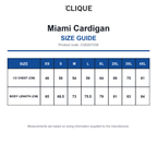 CQ0201038 Clique Miami Cardigan size guide (CQ0201038)