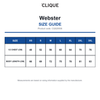 CQ020936 Clique Webster size guide (CQ020936)