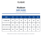 CQ020976 Clique Hudson size guide (CQ020976)