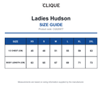 CQ020977 Clique Ladies Hudson size guide (CQ020977)