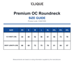 CQ021000 Clique Premium OC Roundneck size guide (CQ021000)