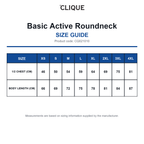 CQ021010 Clique Basic Active Roundneck size guide (CQ021010)