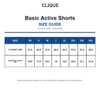 CQ022053 Clique Basic Active Shorts size guide (CQ022053)