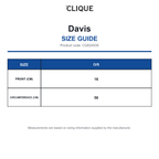 CQ024035 Clique Davis size guide (CQ024035)