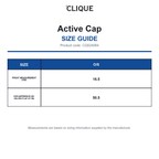 CQ024084 Clique Active Cap size guide (CQ024084)