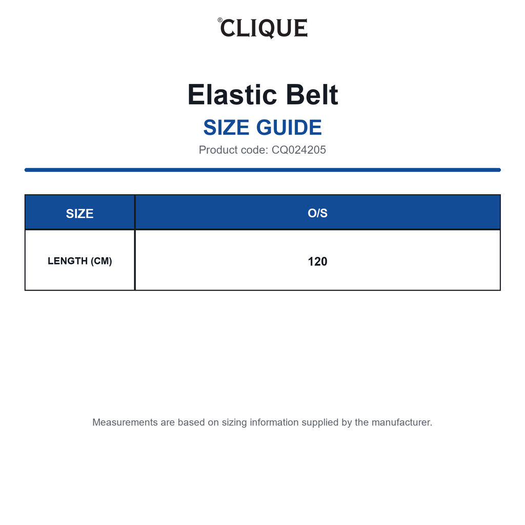 CQ024205 Clique Elastic Belt size guide (CQ024205)