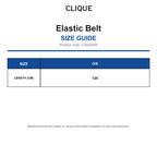 CQ024205 Clique Elastic Belt size guide (CQ024205)