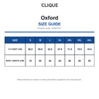 CQ027311 Clique Oxford size guide (CQ027311)