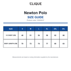 CQ028237 Clique Newton Polo size guide (CQ028237)