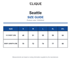 CQ028242 Clique Seattle size guide (CQ028242)