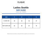 CQ028243 Clique Ladies Seattle size guide (CQ028243)